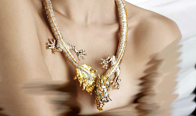 La Putri Althea gold dragon neckpiece DECOR